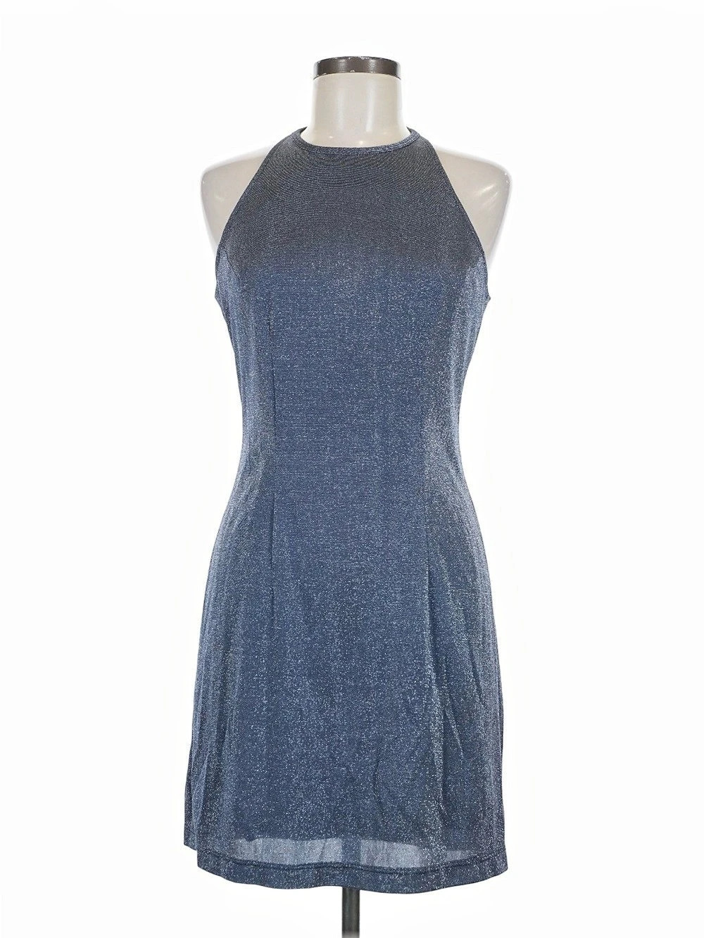Rampage Mini Dress in Metallic Sparkle Midnight Blue